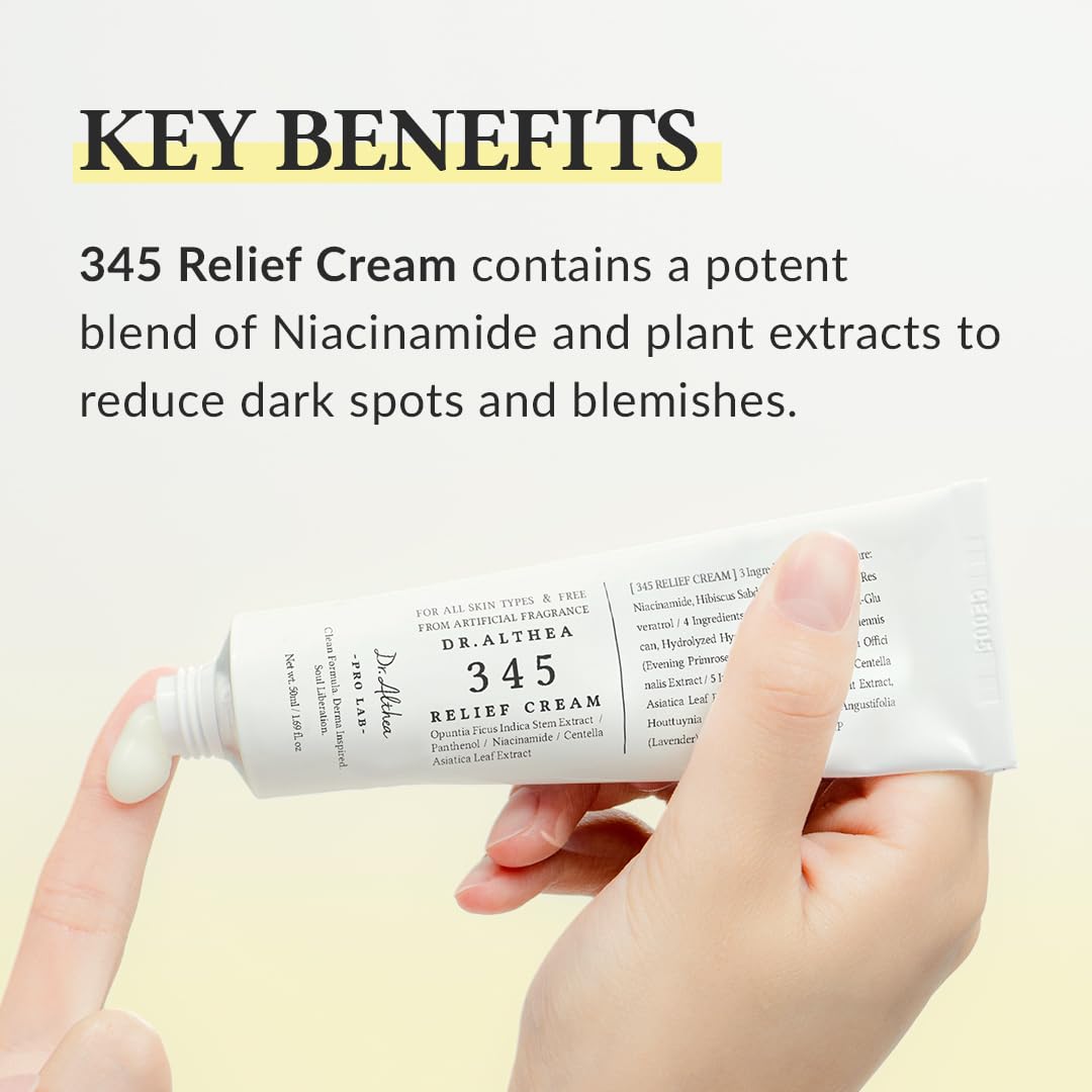 Dr.Althea 345 Relief Cream | Daily Face Moisturizer | Blemish Relief Care | Soothing Recovery