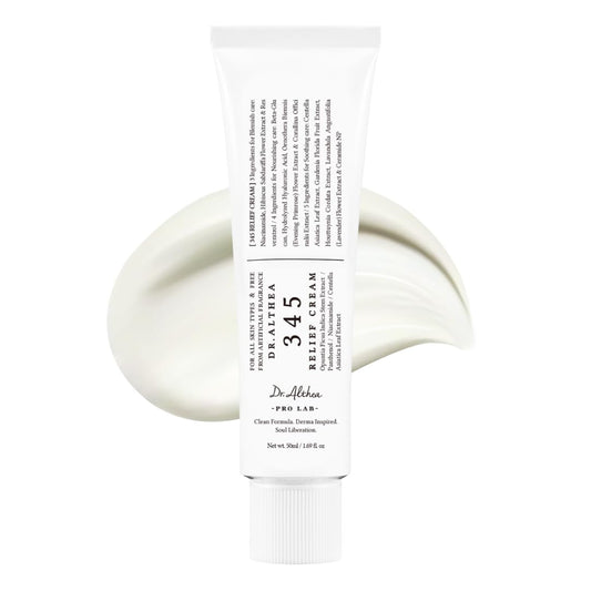 Dr.Althea 345 Relief Cream | Daily Face Moisturizer | Blemish Relief Care | Soothing Recovery & Moisture with Niacinamide, Panthenol | Korean Vegan Skincare for All Skin Types | 1.7 Fl Oz