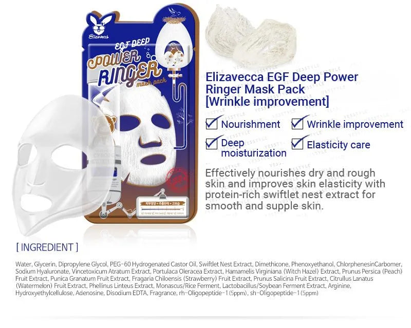 Elizavecca Deep Power Ringer 10 Type Mask Packs