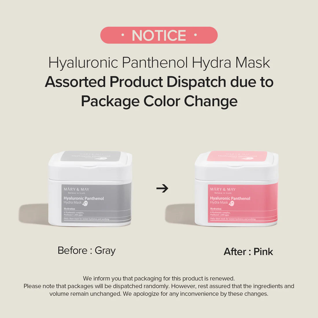 [Mary&May] (30pcs) Hyaluronic Panthenol Hydra Mask